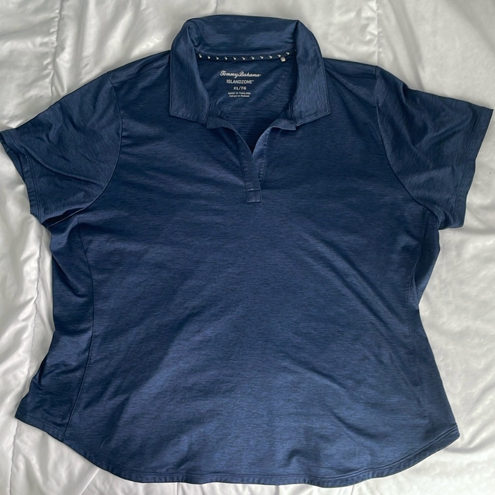 Tommy Bahama Dark Blue XL shirt sleeved golf shirt